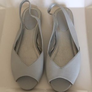 J. Jill Dove grey sling back flats 6m